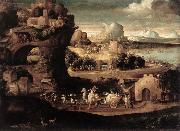 CARPI, Girolamo da Landscape with Magicians fs oil